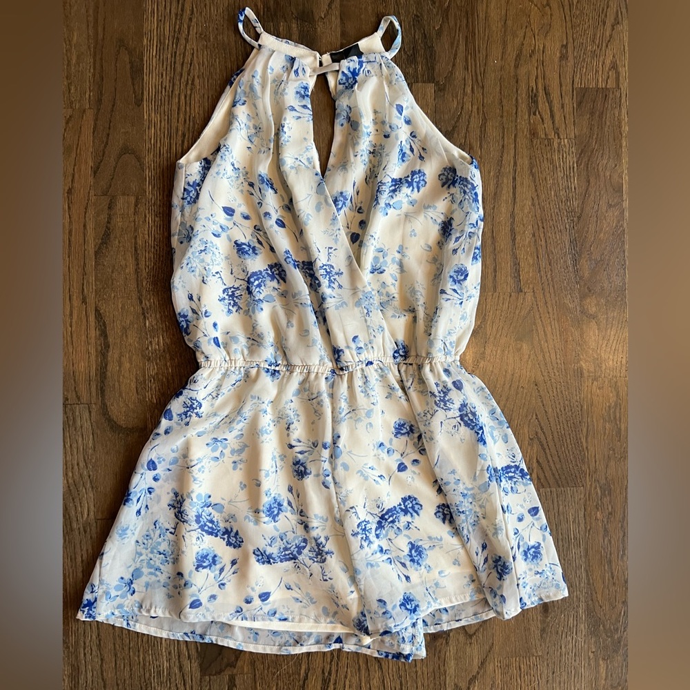White and blue romper